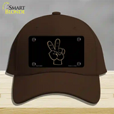 Peace Fingers Novelty License Plate Hat Cotton / Dark Brown