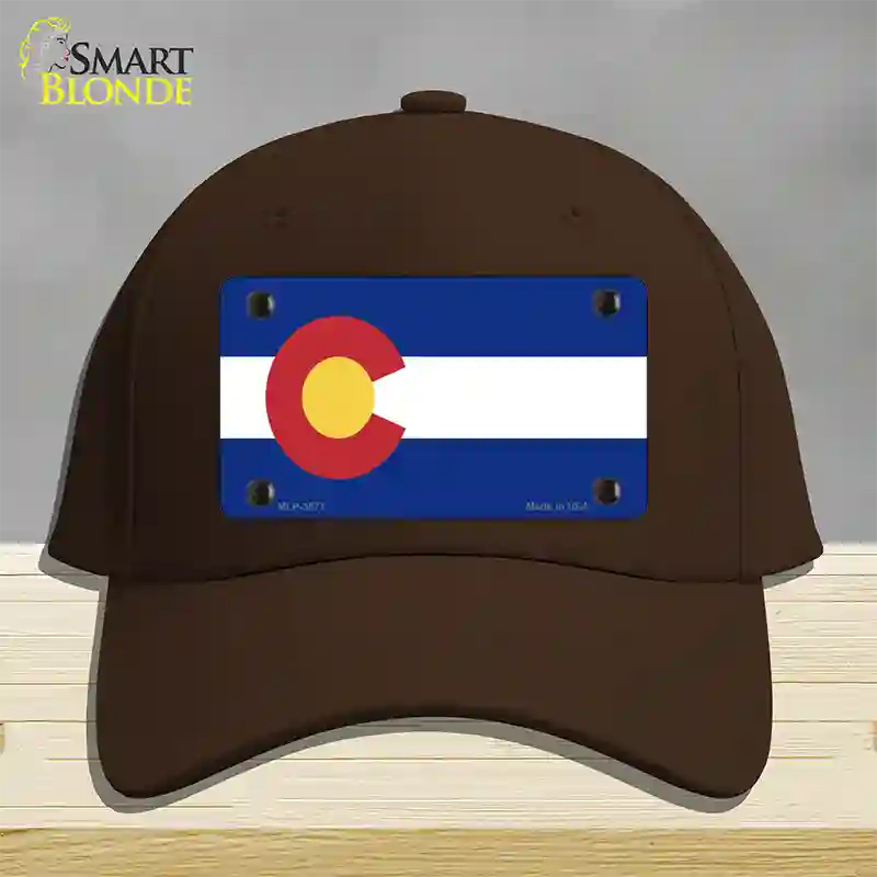 Colorado State Flag Novelty License Plate Hat Cotton / Dark Brown