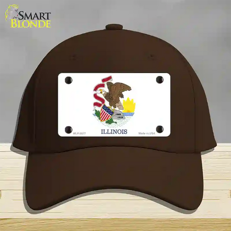 Illinois State Flag Novelty License Plate Hat Cotton / Dark Brown