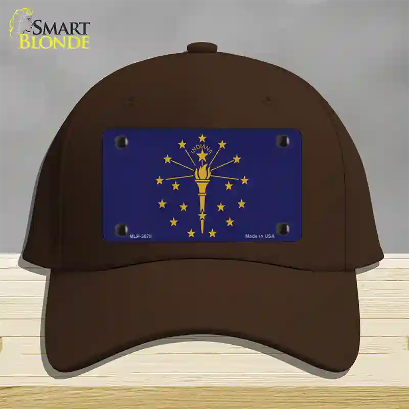 Indiana State Flag Novelty License Plate Hat Cotton / Dark Brown