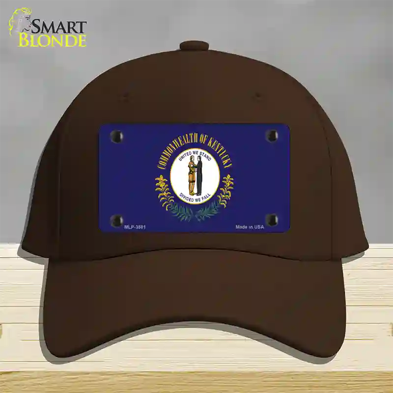 Kentucky State Flag Novelty License Plate Hat Cotton / Dark Brown