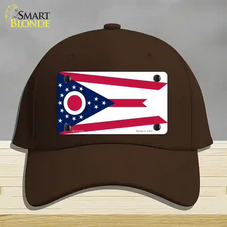 Ohio State Flag Novelty License Plate Hat Cotton / Dark Brown