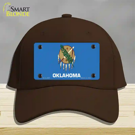 Oklahoma State Flag Novelty License Plate Hat Cotton / Dark Brown