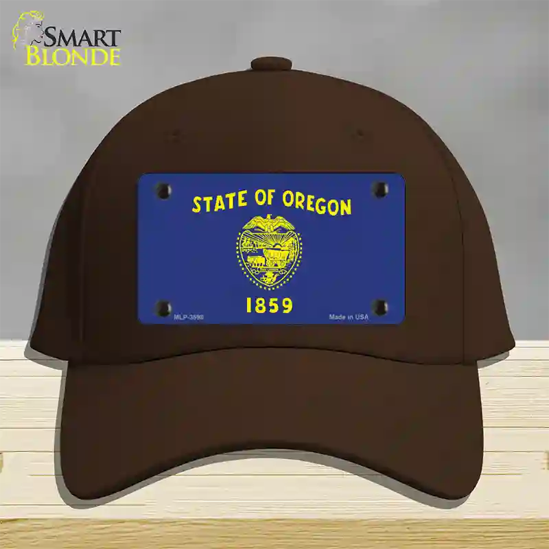 Oregon State Flag Novelty License Plate Hat Cotton / Dark Brown