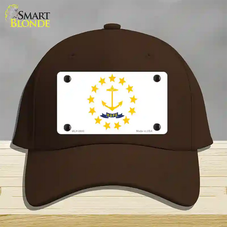 Rhode Island State Flag Novelty License Plate Hat Cotton / Dark Brown