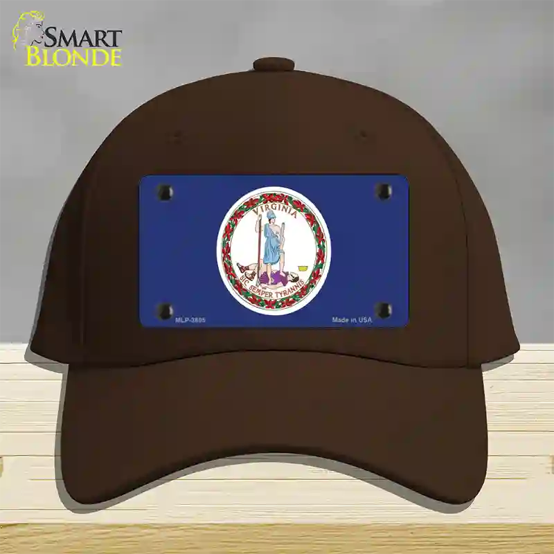 Virginia State Flag Novelty License Plate Hat Cotton / Dark Brown