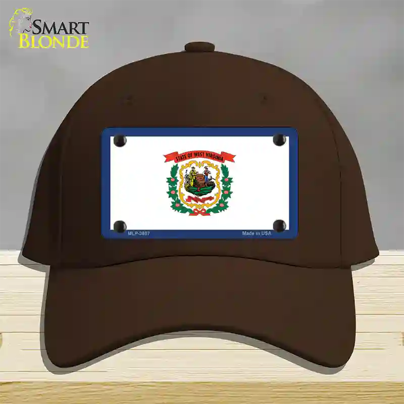 West Virginia State Flag Novelty License Plate Hat Cotton / Dark Brown