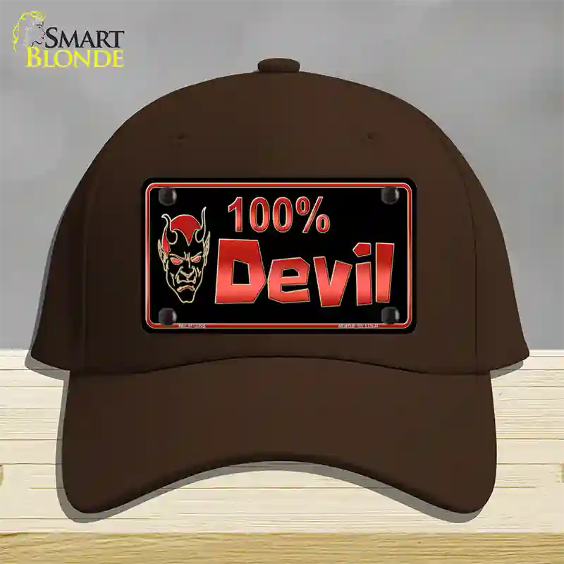 100% Devil Novelty License Plate Hat Cotton / Dark Brown