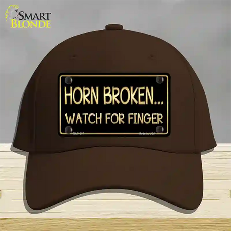 Horn Broken Watch For Finger Novelty License Plate Hat Cotton / Dark Brown