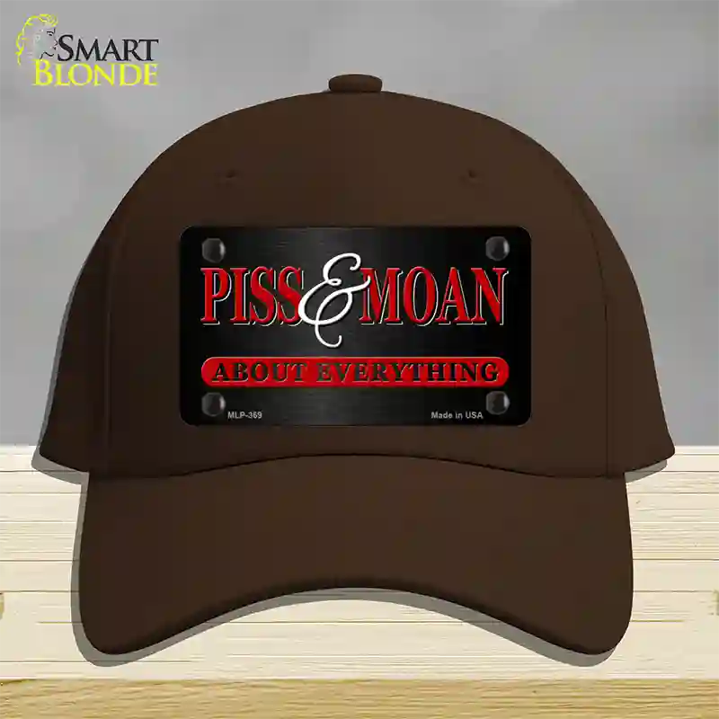 Piss & Moan Novelty License Plate Hat Cotton / Dark Brown