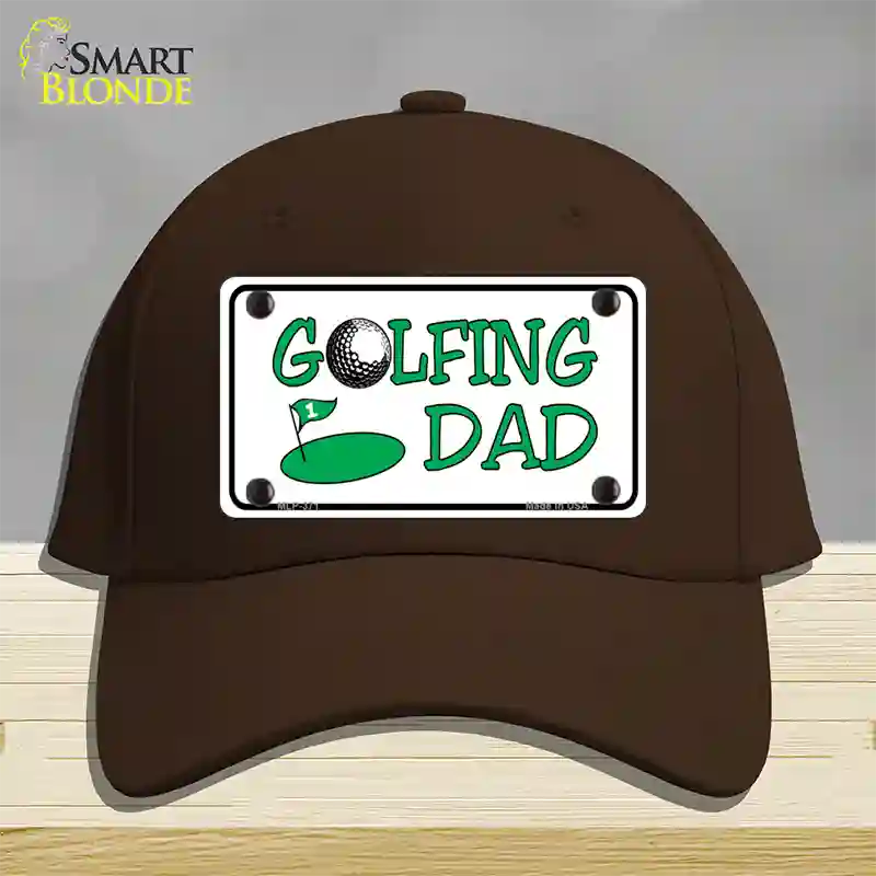 Golfing Dad Novelty License Plate Hat Cotton / Dark Brown