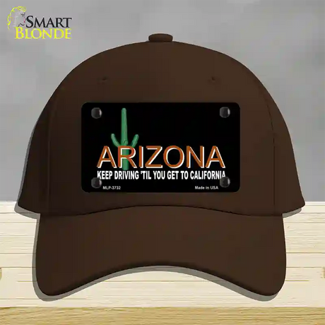 Arizona Keep Driving Novelty License Plate Hat Cotton / Dark Brown