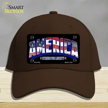 America Novelty License Plate Hat Cotton / Dark Brown