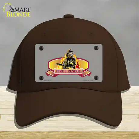 Fire Rescue Novelty License Plate Hat Cotton / Dark Brown