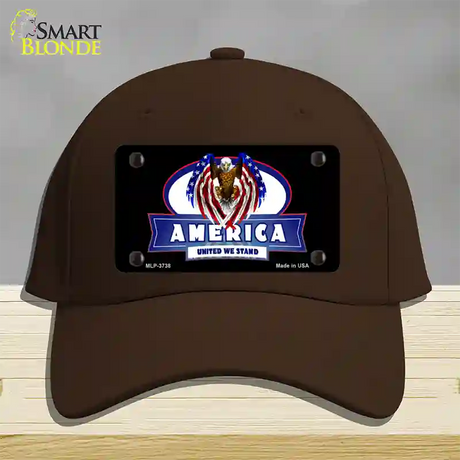 America United Novelty License Plate Hat Cotton / Dark Brown