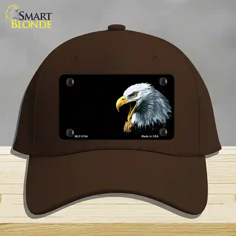 Bald Eagle Offset Novelty License Plate Hat Cotton / Dark Brown