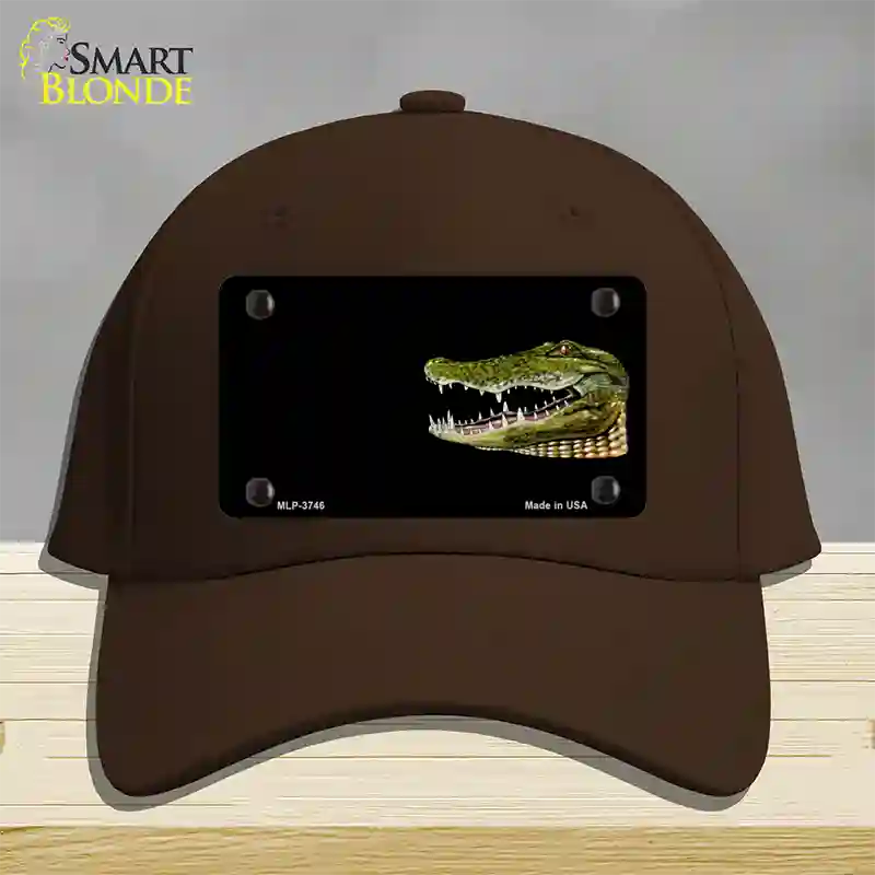 Gator Offset Novelty License Plate Hat Cotton / Dark Brown