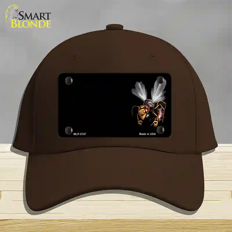 Hornet Offset Novelty License Plate Hat Cotton / Dark Brown