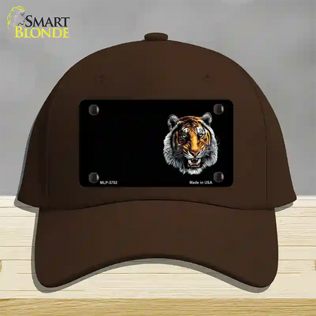 Tiger Offset Novelty License Plate Hat Cotton / Dark Brown