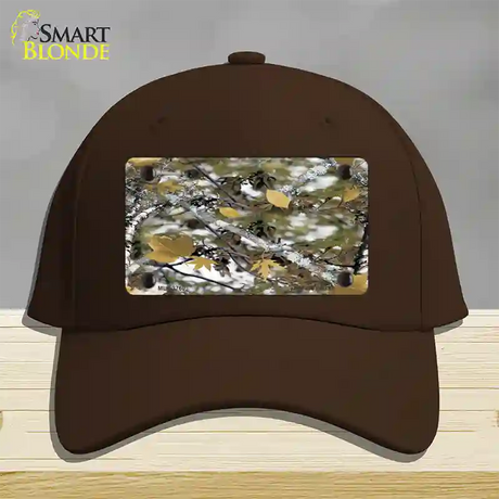 Real Leaf Camouflage Novelty License Plate Hat Cotton / Dark Brown