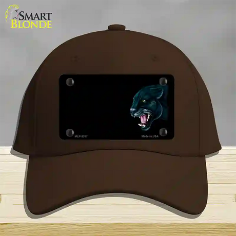 Panther Offset Profile Novelty License Plate Hat Cotton / Dark Brown