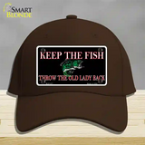 Keep the Fish Novelty License Plate Hat Cotton / Dark Brown