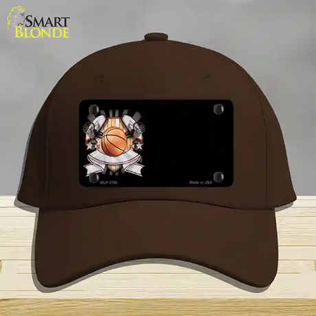 Basketball Banner Offset Novelty License Plate Hat Cotton / Dark Brown