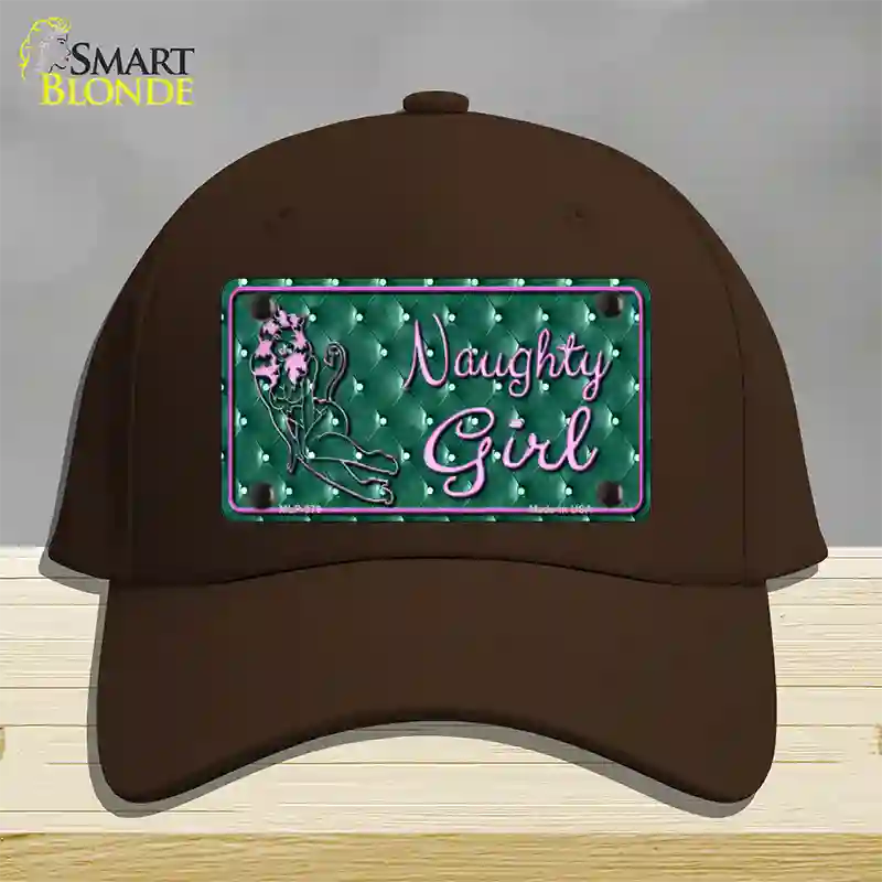 Naughty Girl Novelty License Plate Hat Cotton / Dark Brown