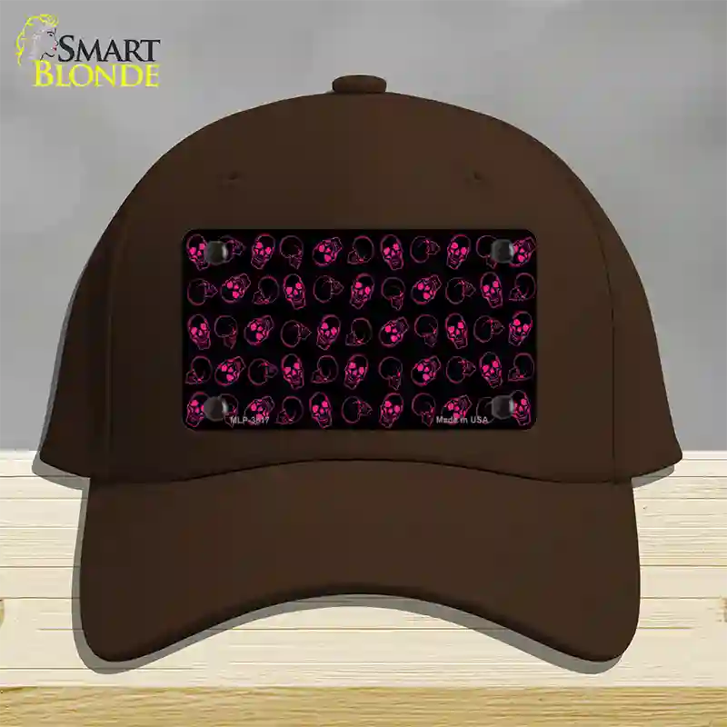 Purple Skulls Novelty License Plate Hat Cotton / Dark Brown