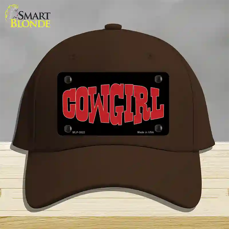 Cowgirl Red Novelty License Plate Hat Cotton / Dark Brown