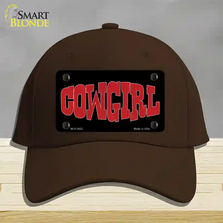 Cowgirl Red Novelty License Plate Hat Cotton / Dark Brown