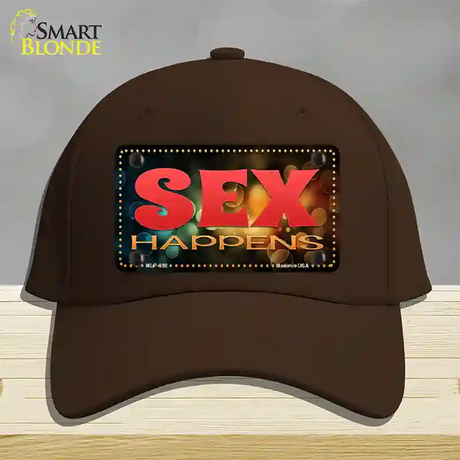 Sex Happens Novelty License Plate Hat Cotton / Dark Brown