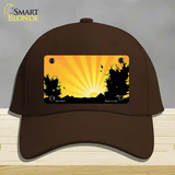 Southwest Orange Sunset Novelty License Plate Hat Cotton / Dark Brown