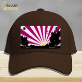 Southwest Pink Sunset Novelty License Plate Hat Cotton / Dark Brown