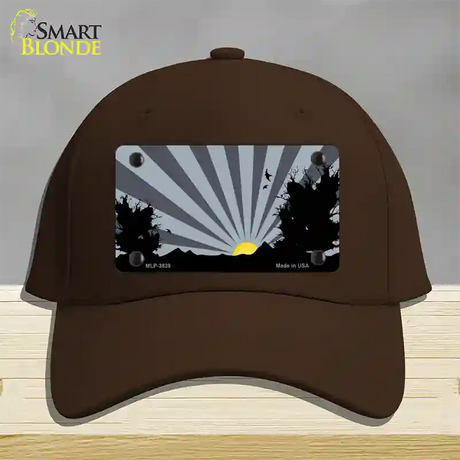 Southwest Gray Sunset Novelty License Plate Hat Cotton / Dark Brown