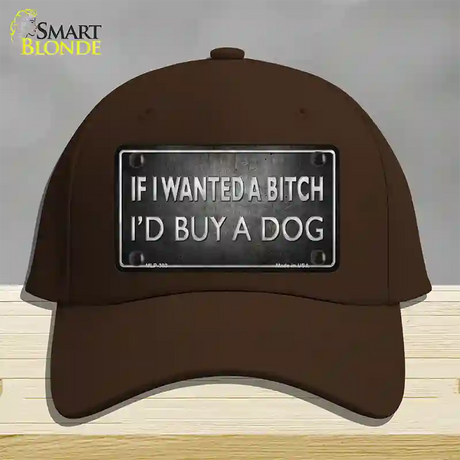 I Would Buy A Dog Novelty License Plate Hat Cotton / Dark Brown