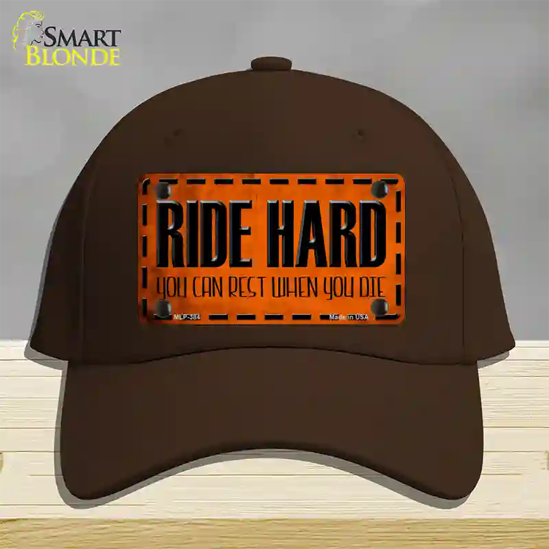 Ride Hard Novelty License Plate Hat Cotton / Dark Brown