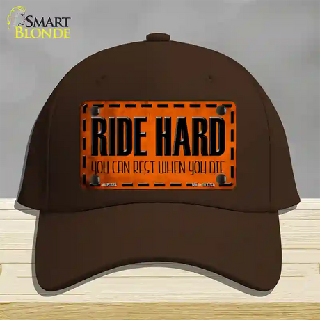 Ride Hard Novelty License Plate Hat Cotton / Dark Brown