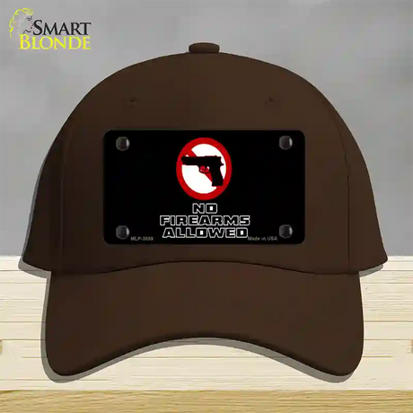 No Firearms Allowed Novelty License Plate Hat Cotton / Dark Brown