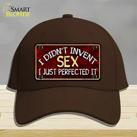 Didnt Invent Sex Novelty License Plate Hat Cotton / Dark Brown