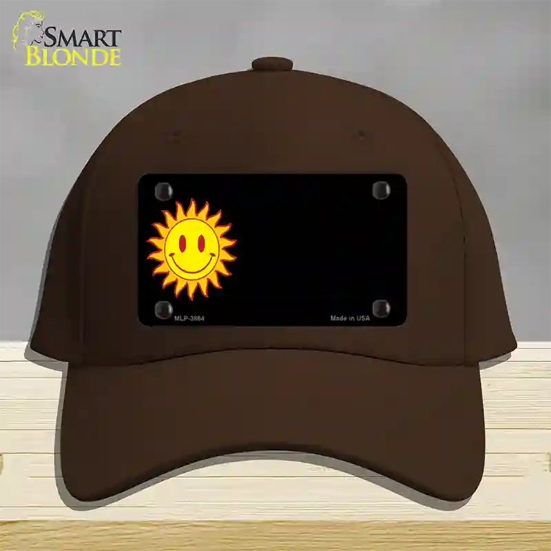 Sun Smiley Offset Novelty License Plate Hat Cotton / Dark Brown