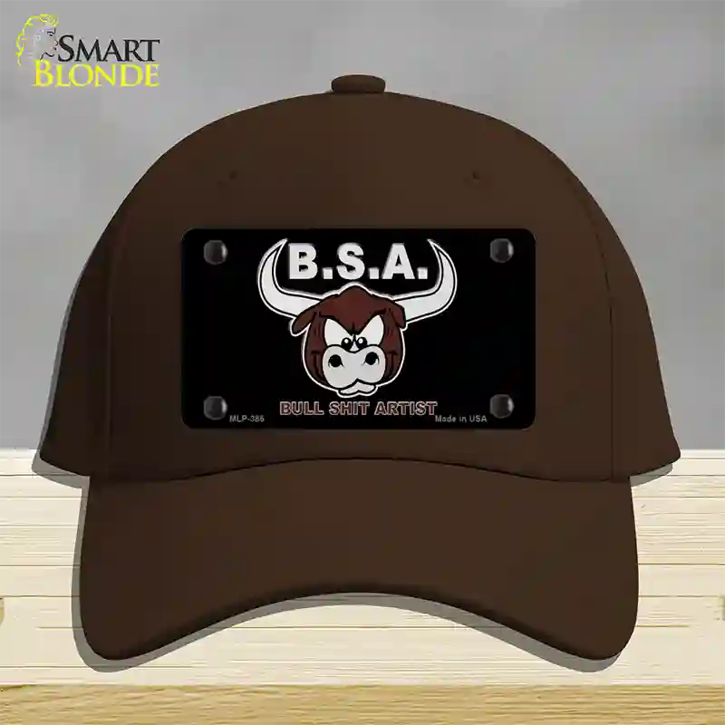 Bull Shit Artist Novelty License Plate Hat Cotton / Dark Brown