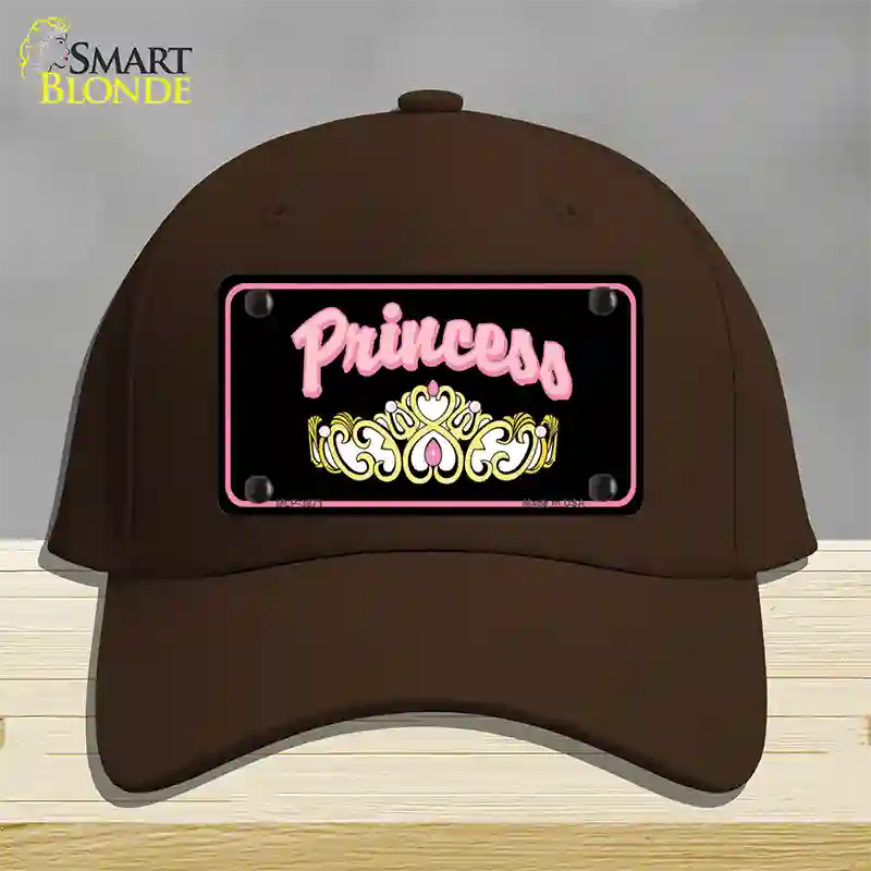 Princess Tiara Novelty License Plate Hat Cotton / Dark Brown