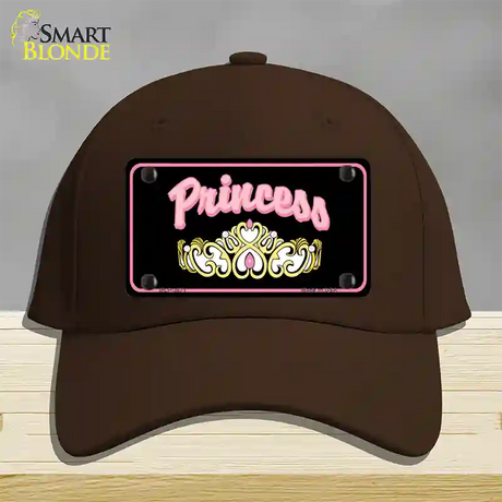 Princess Tiara Novelty License Plate Hat Cotton / Dark Brown