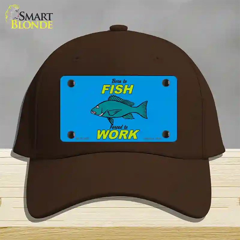 Born To Fish Novelty License Plate Hat Cotton / Dark Brown