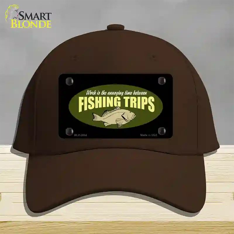 Fishing Trips Novelty License Plate Hat Cotton / Dark Brown