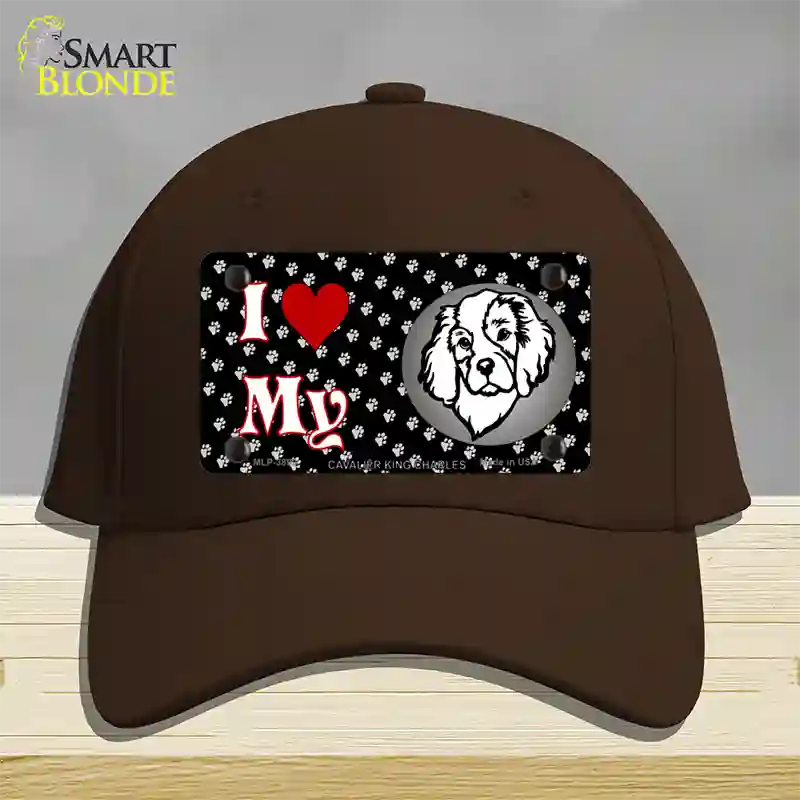 I Love My Cavalier King Charles Novelty License Plate Hat Cotton / Dark Brown