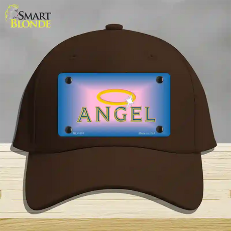 Angel Novelty License Plate Hat Cotton / Dark Brown