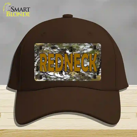 Redneck Camo Novelty License Plate Hat Cotton / Dark Brown