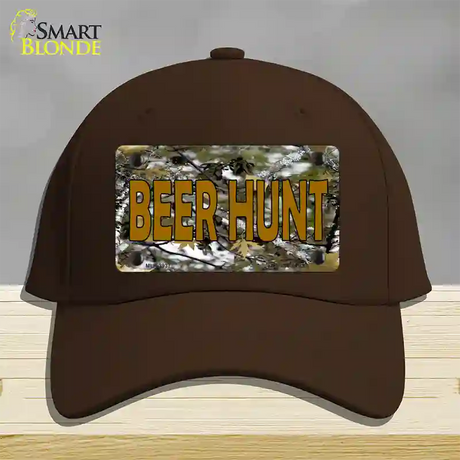 Beer Hunt Novelty License Plate Hat Cotton / Dark Brown